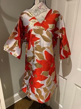 Tela Luxury Mercantile Lavender Gold Red Tunic Top Dress Approx Size Large